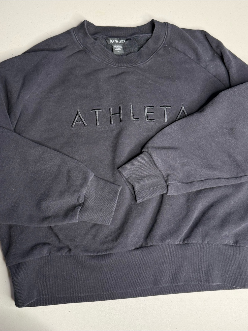 Athleta Women’s Medium Black Embroidered Logo Crewneck Sweatshirt